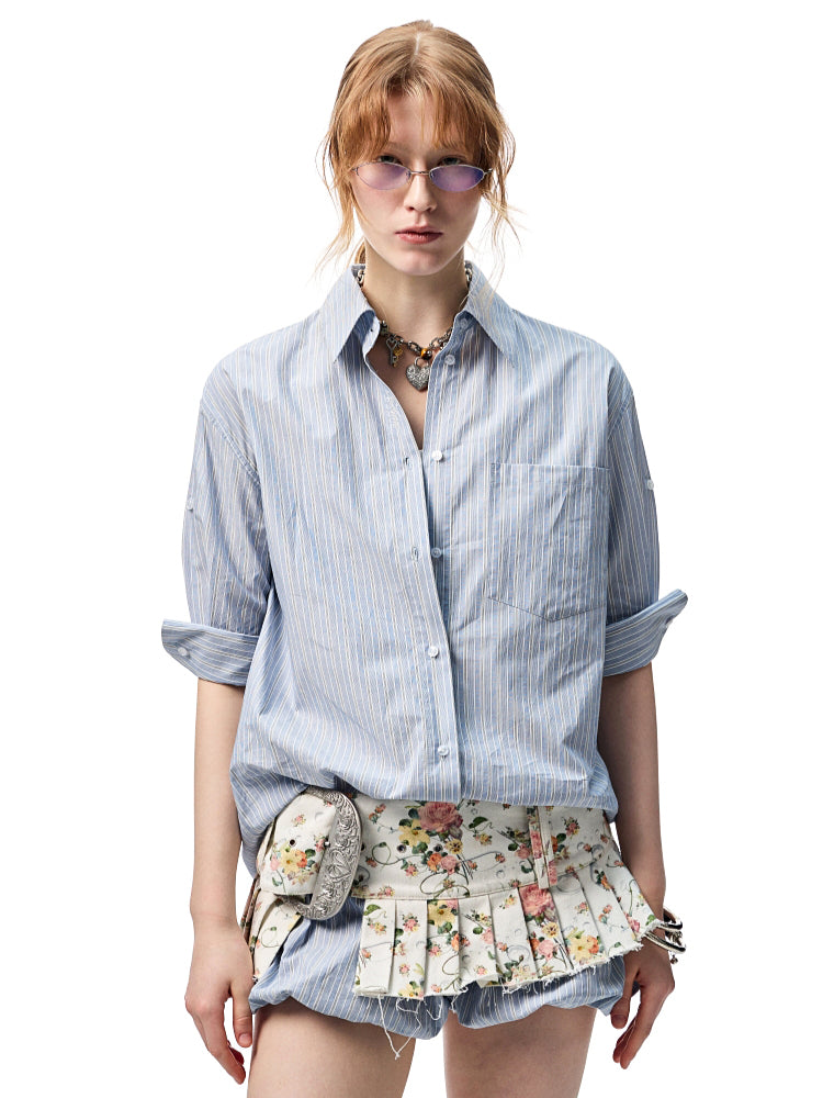 Floral Canvas Waistband Pleated Cummerbund