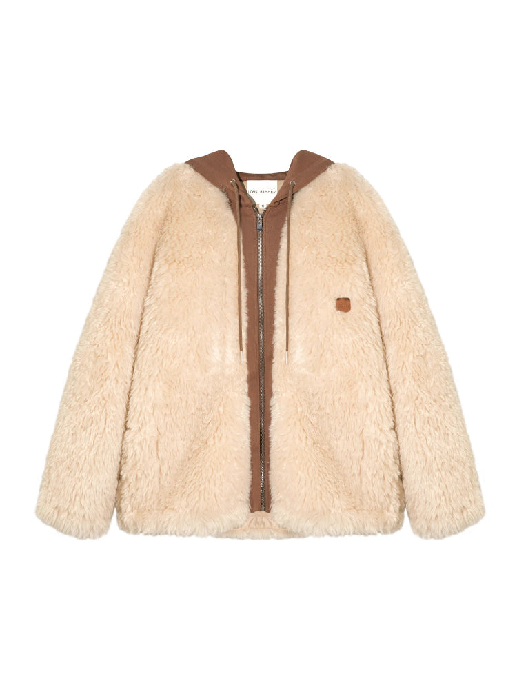 Hooded Shearling Hybrid Coat