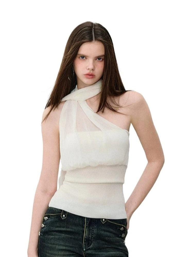 Scarf Mesh Bandeau Top