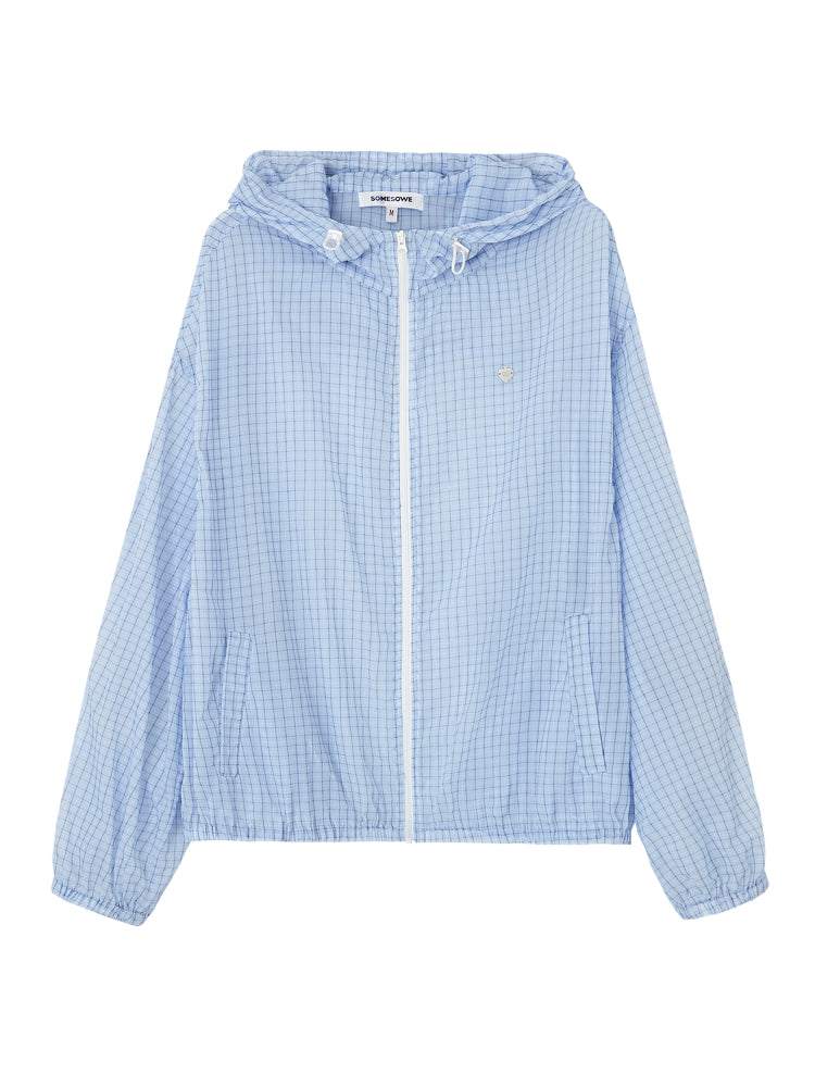 Cooling Checkered Hooded Sun - protection Shirt