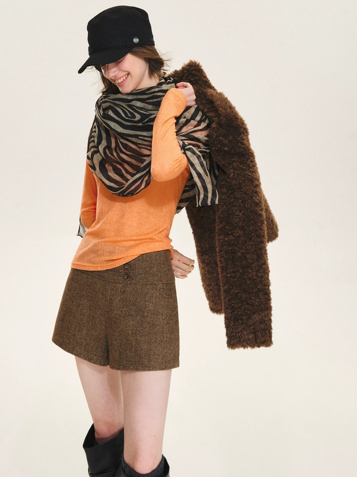 Vintage Lightweight Zebra Print Scarf