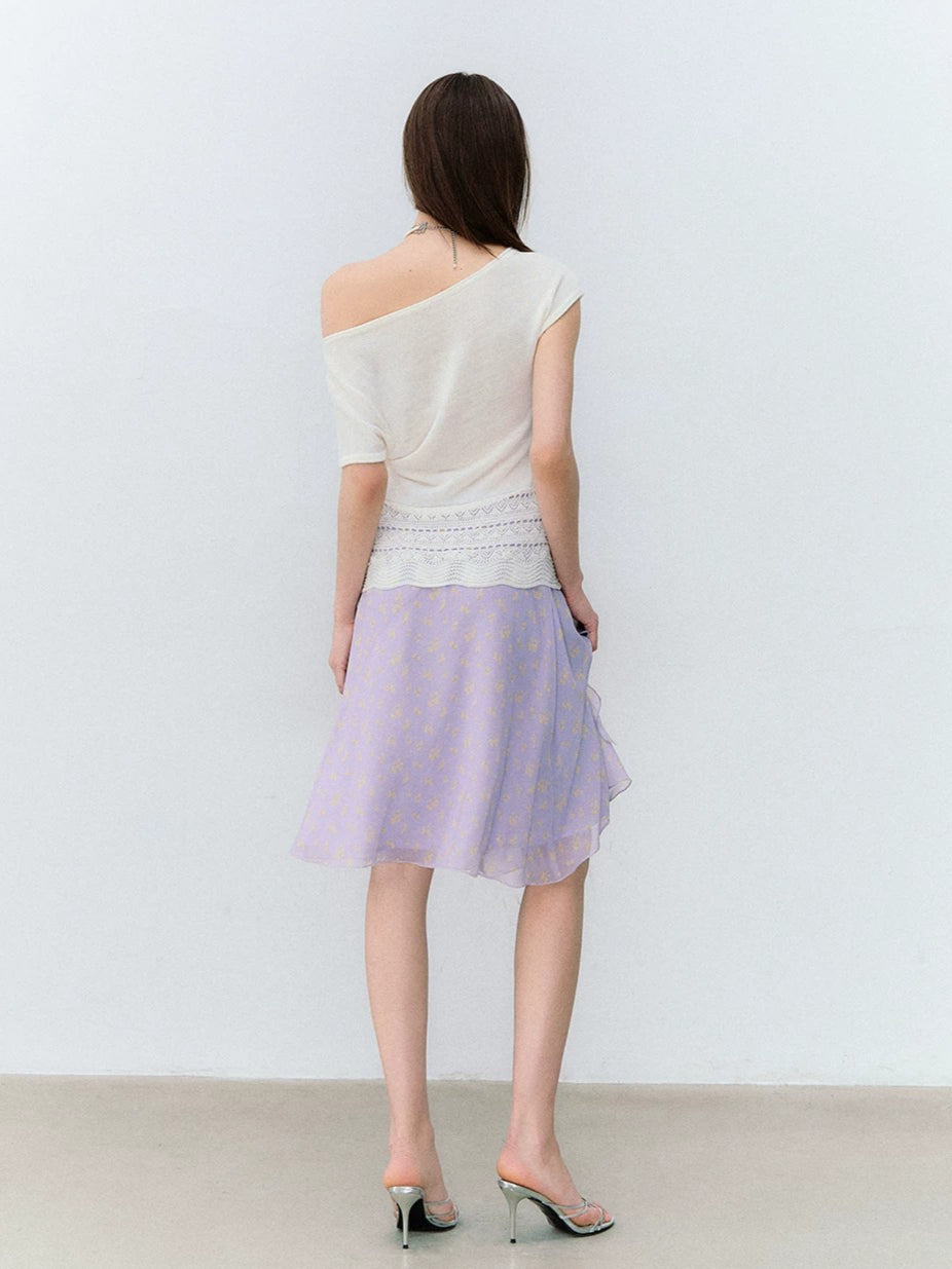 Asymmetry Linen Knit Tee