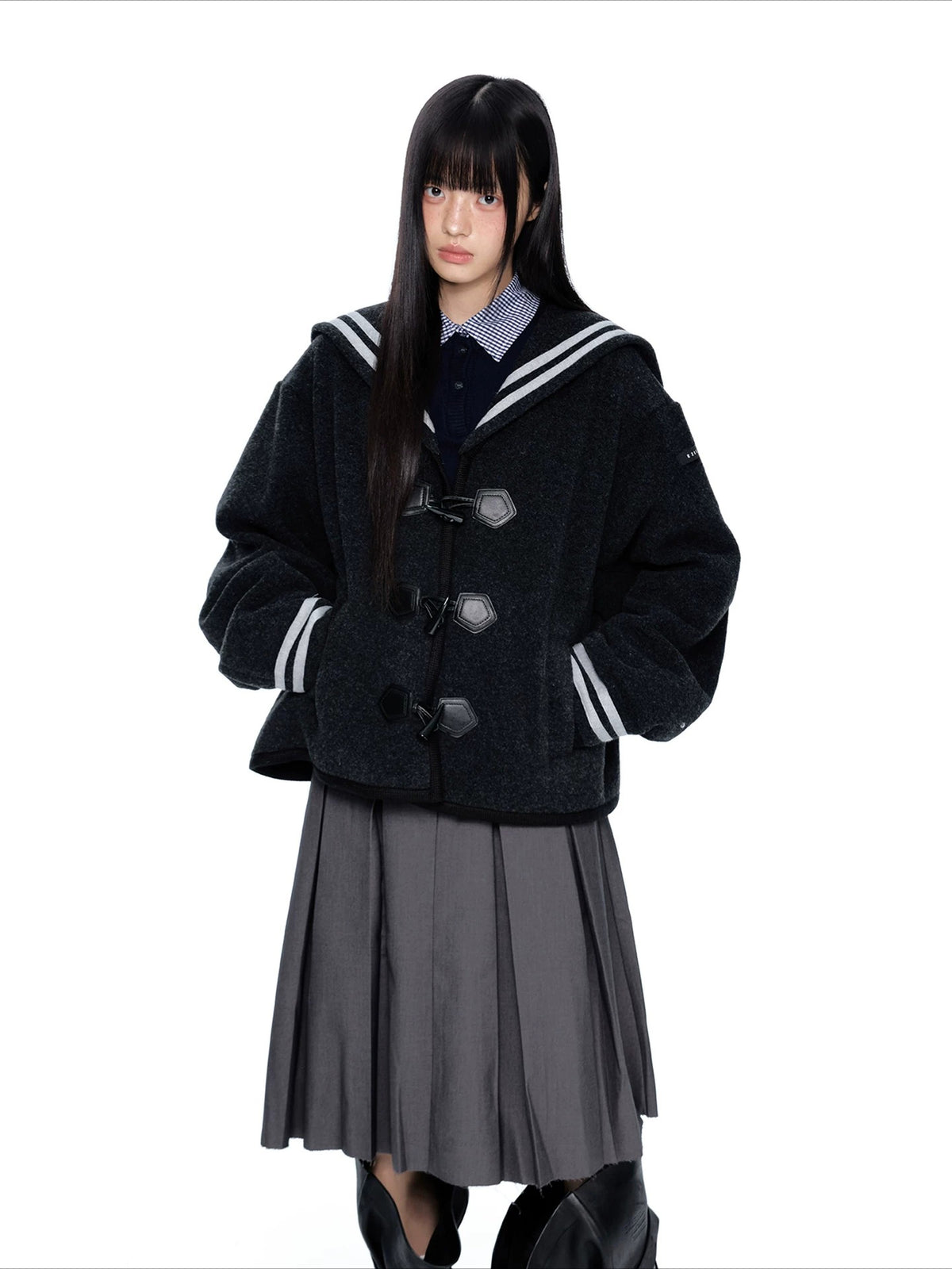 Navy Collar Toggle Jacket