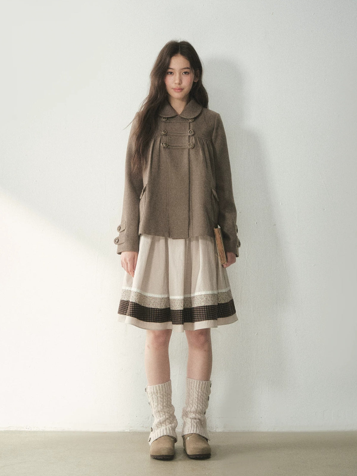 Chestnut Napoleon Wool Blend Coat