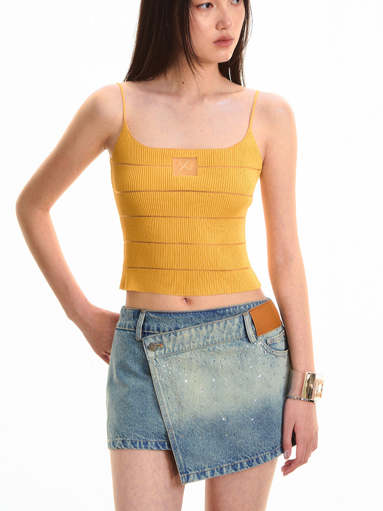 Ice Feel Striped Knit Vest