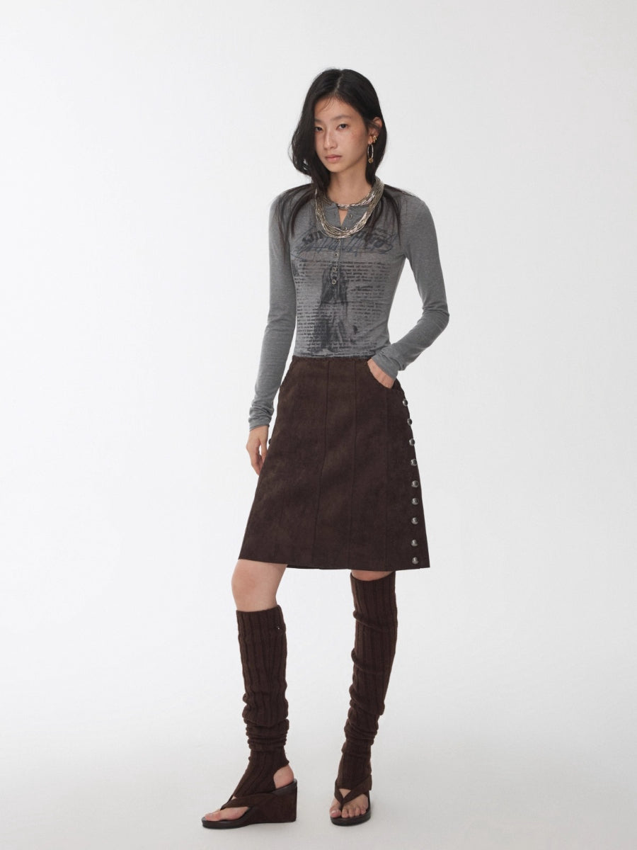 Henry Collar Animal Print Knit Top