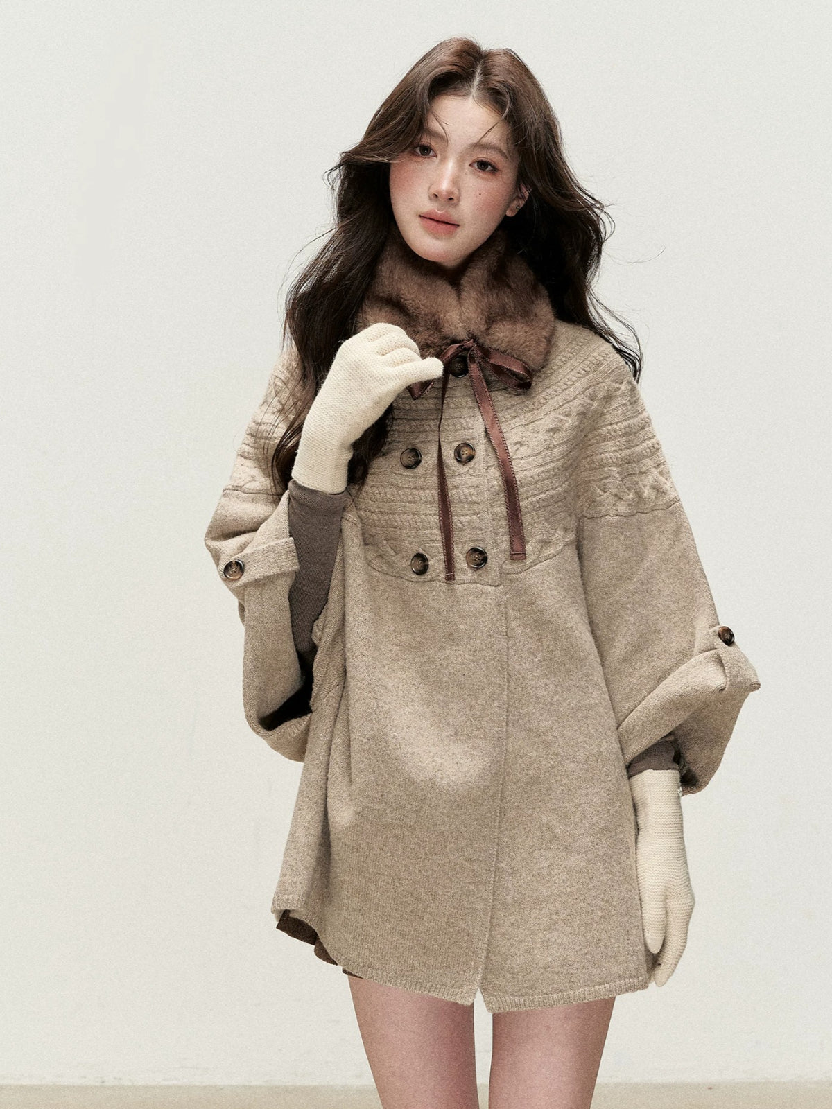 Cable Knit Cape Cardigan