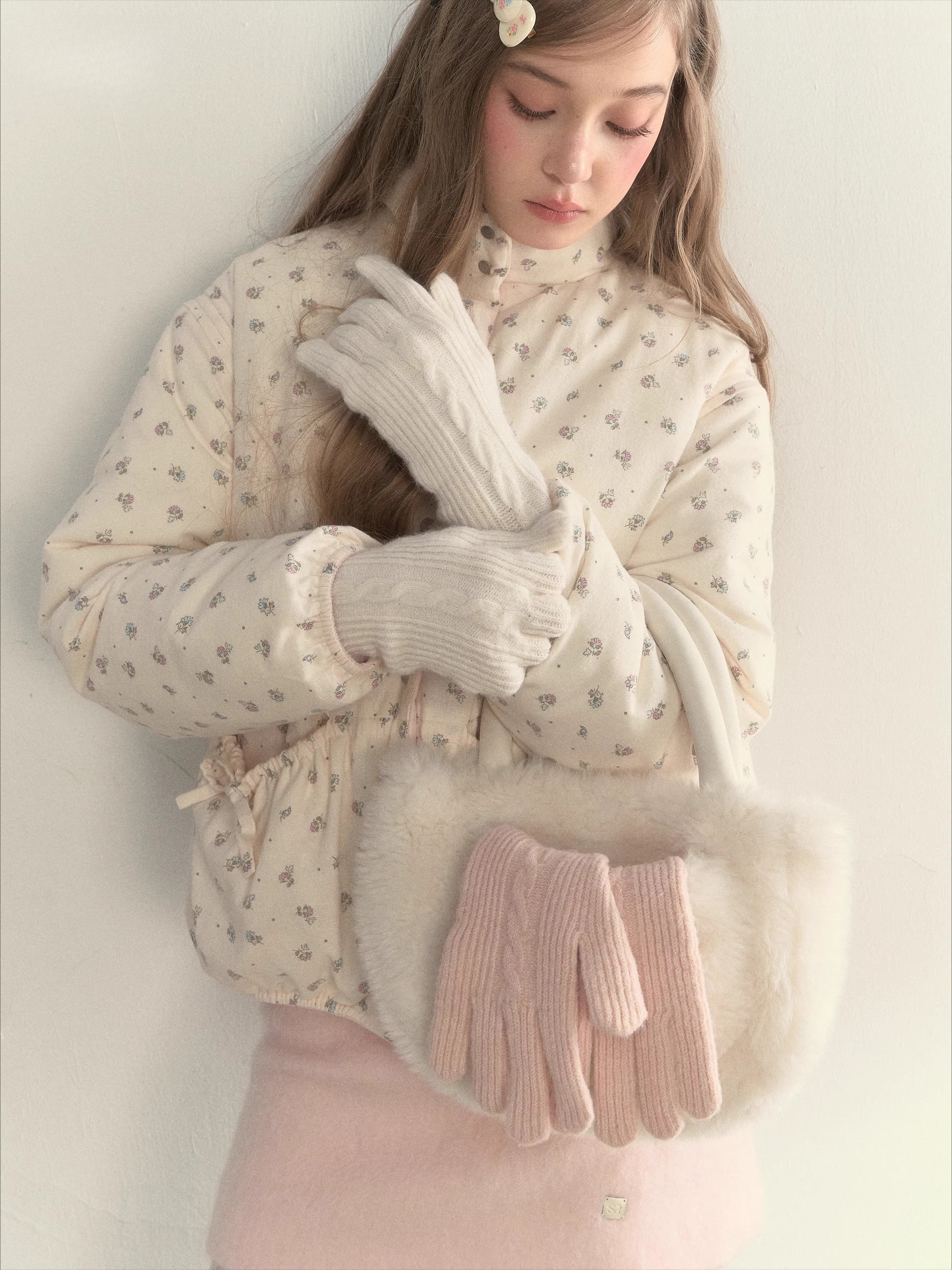 Knit Texture Wool Gloves