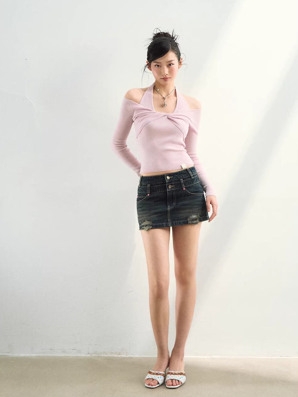 Off-Shoulder Wool Knit Top