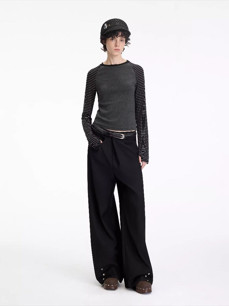 Contrast Raglan Slim Top