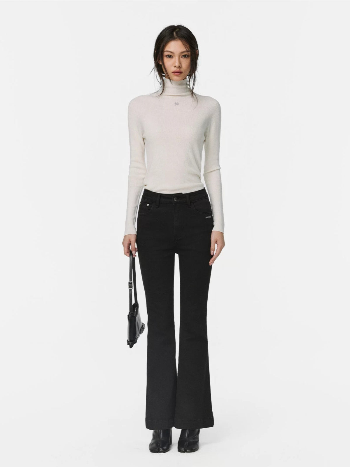 Cloud Fir Wool Turtleneck Knit Top