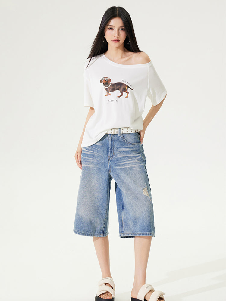 Dachshund Puppy Regular & Slant Shoulder T - shirt