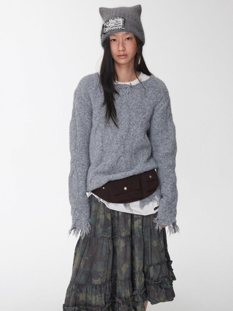 Cable Wool Brushed Sweater