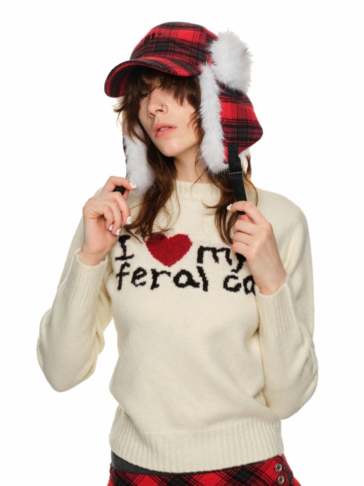 Letter Heart Jacquard Sweater