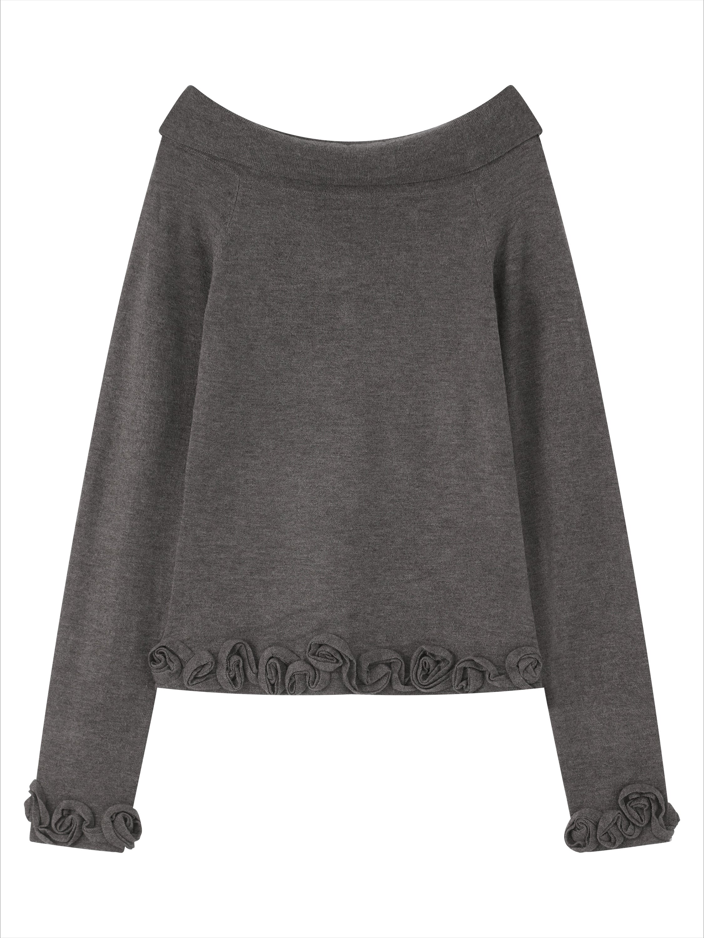High-End Wool Off-shoulder Knit
