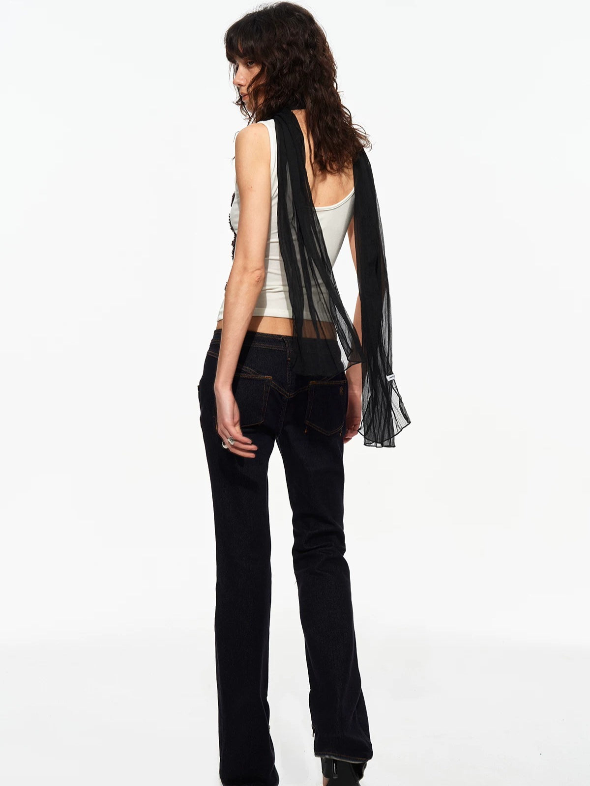 Zip Hem Straight Jeans