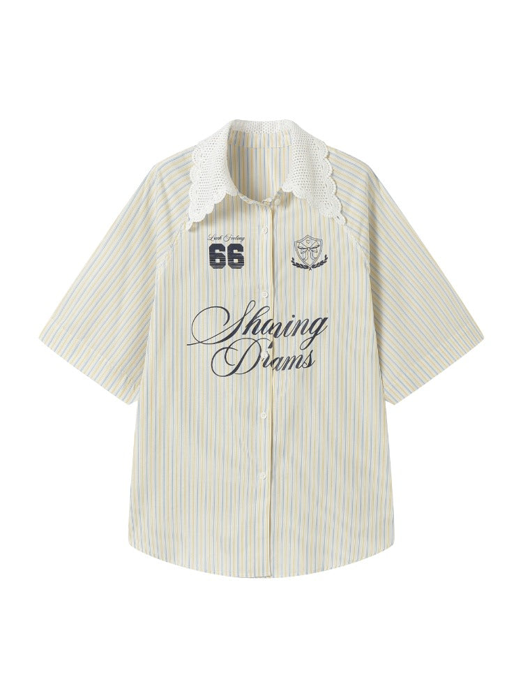 Striped Jersey Shirt Coat & Skirt Set