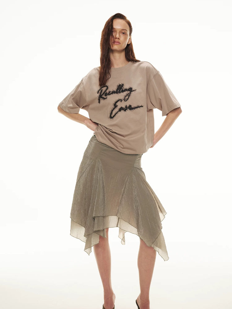 Shimmer Embroidery Oversize Tee