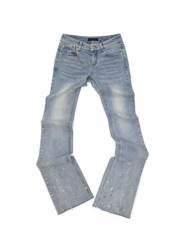 Embroidered Flared Denim Pants