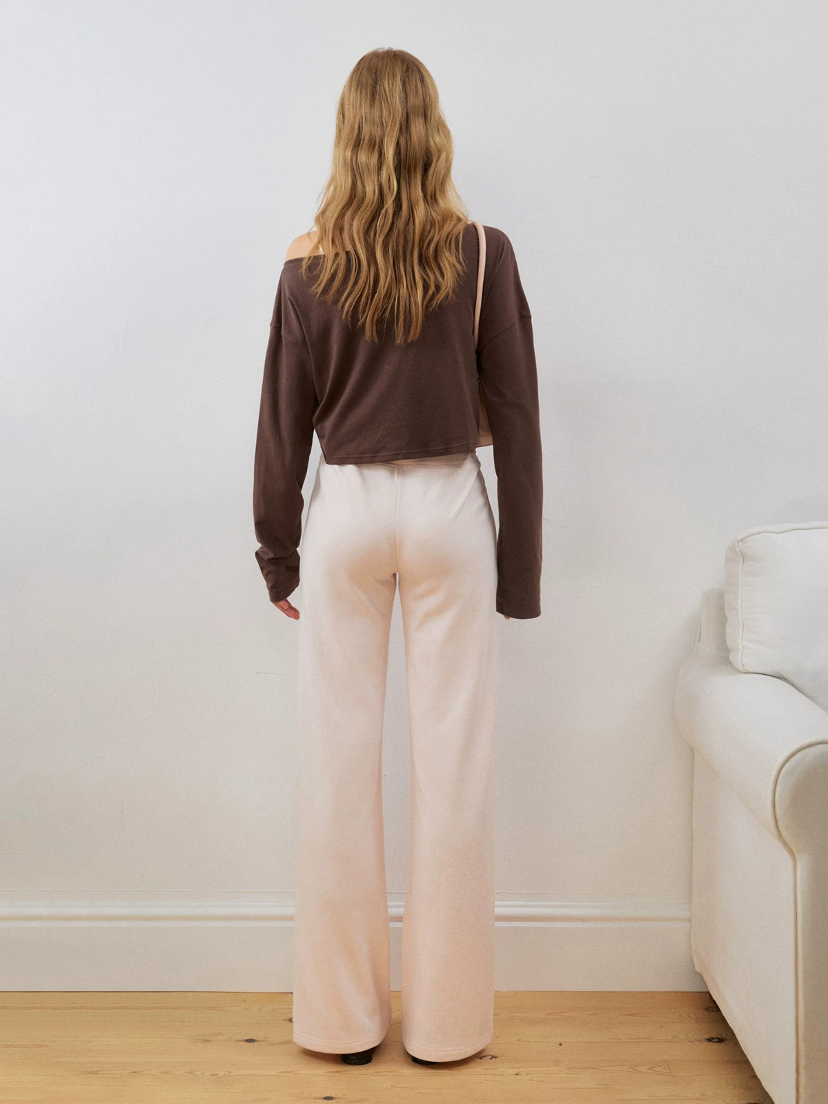 Off-Shoulder Cropped Sweatshirt Set