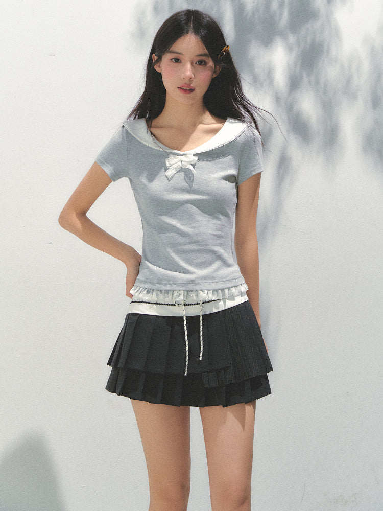 Lace Bow Retro T-shirt