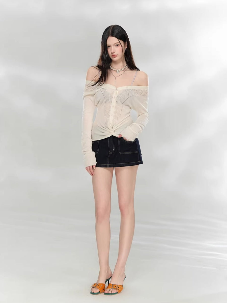Reversible Wool Blend Cardigan
