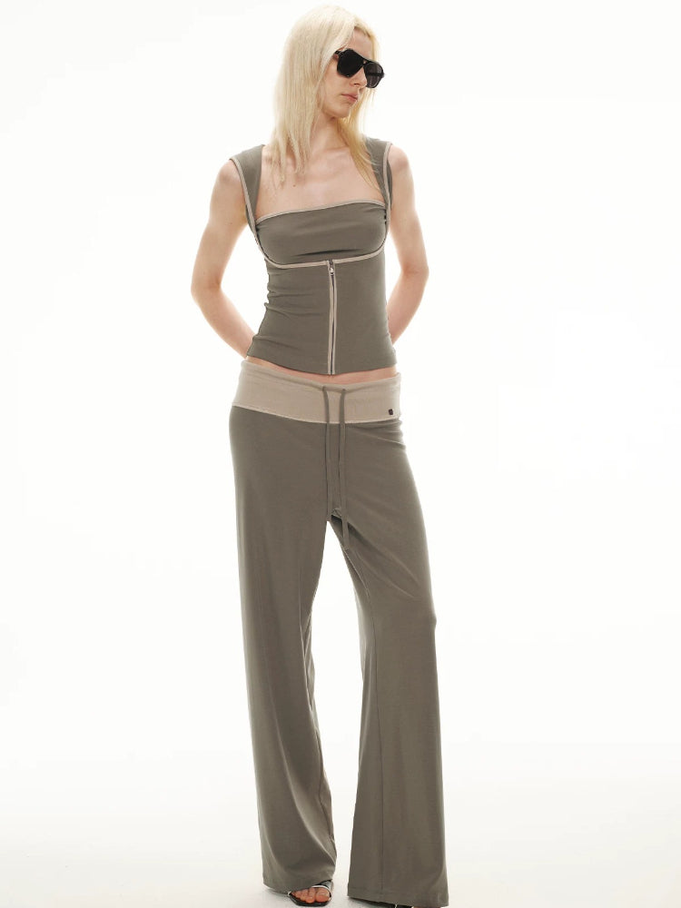 Lyocell Contrast Hoodie Set