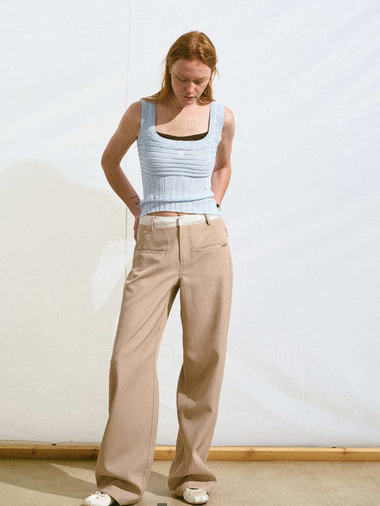 U - neck Hollow Knit Camisole