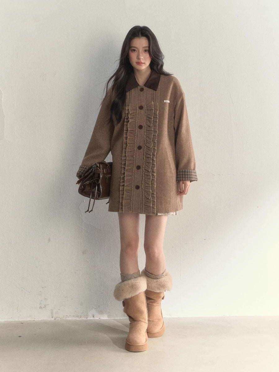 Houndstooth Reversible Jacket Pleated Skirt Set