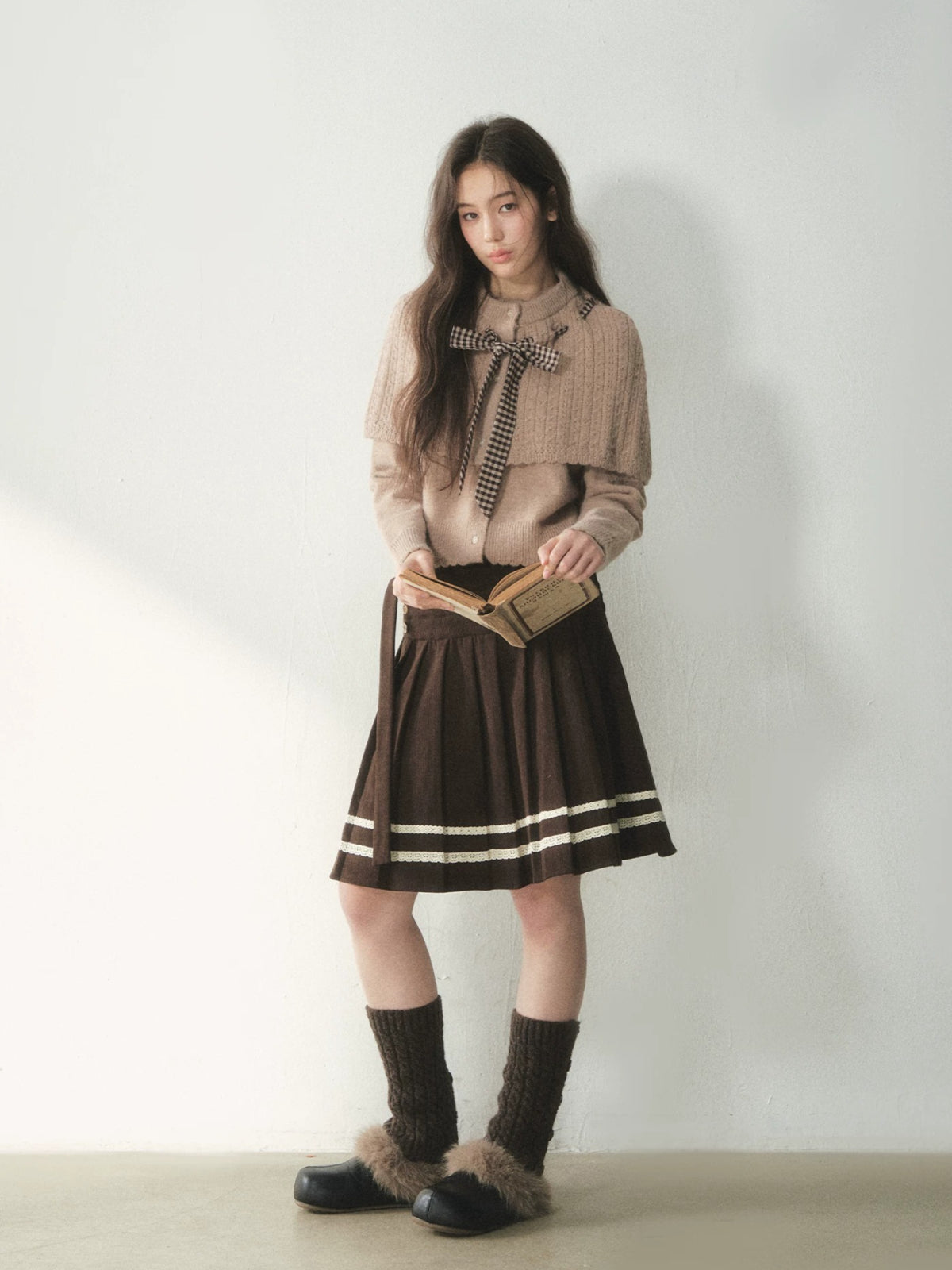 Vintage Bow Cape Knit Sweater