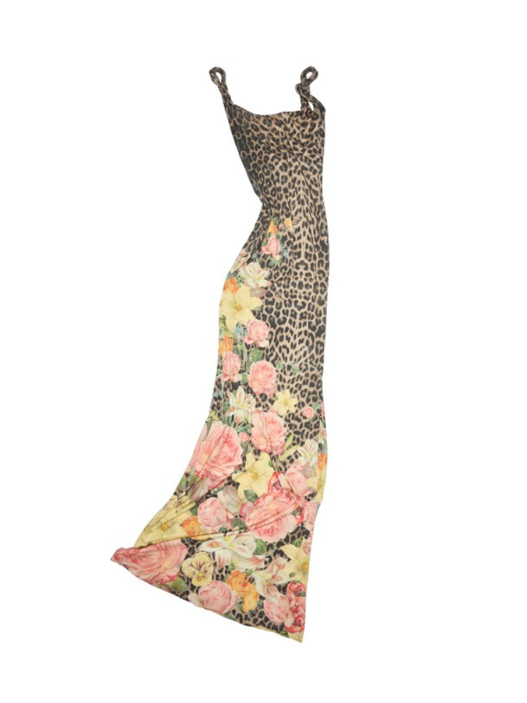 Leopard Print Knot-Straps Dress