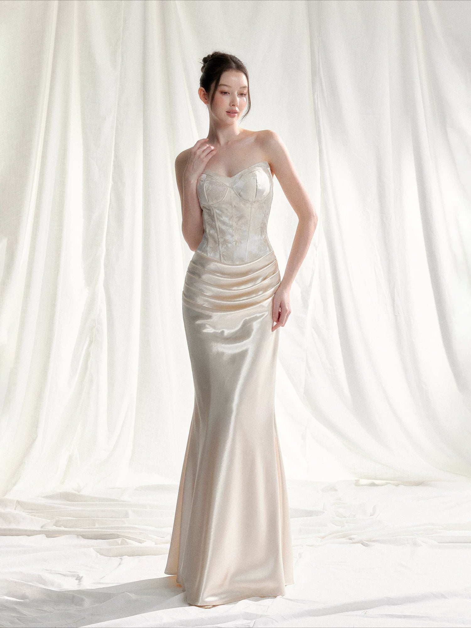 Jacquard Satin Corset Dress