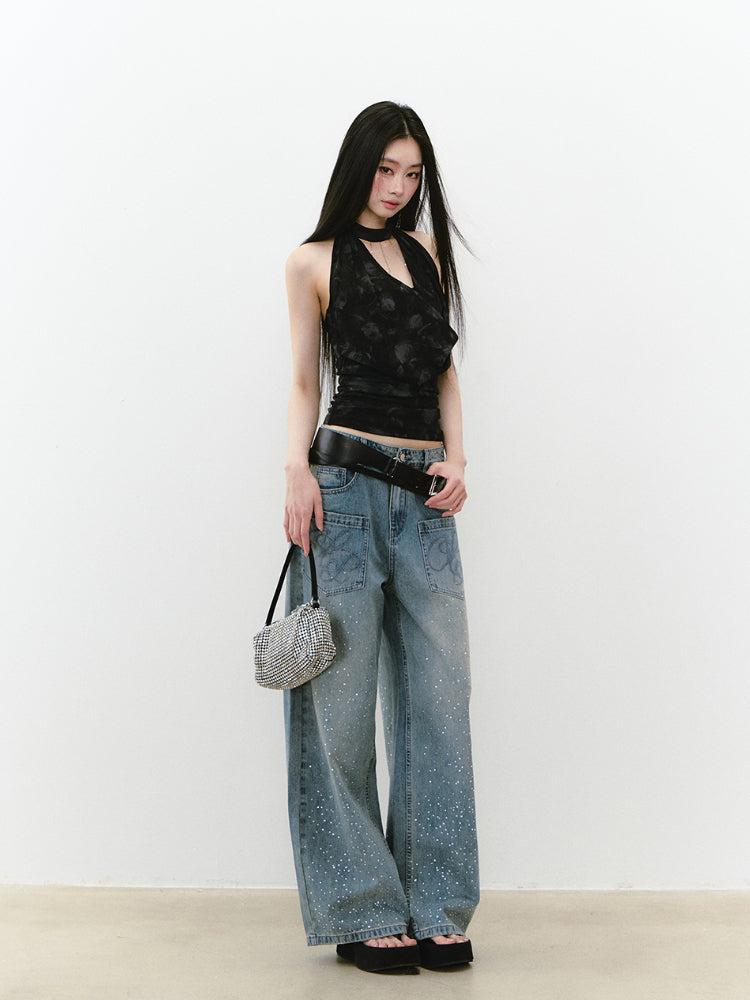 Chain Choker Neckline Waist Cinching Vest