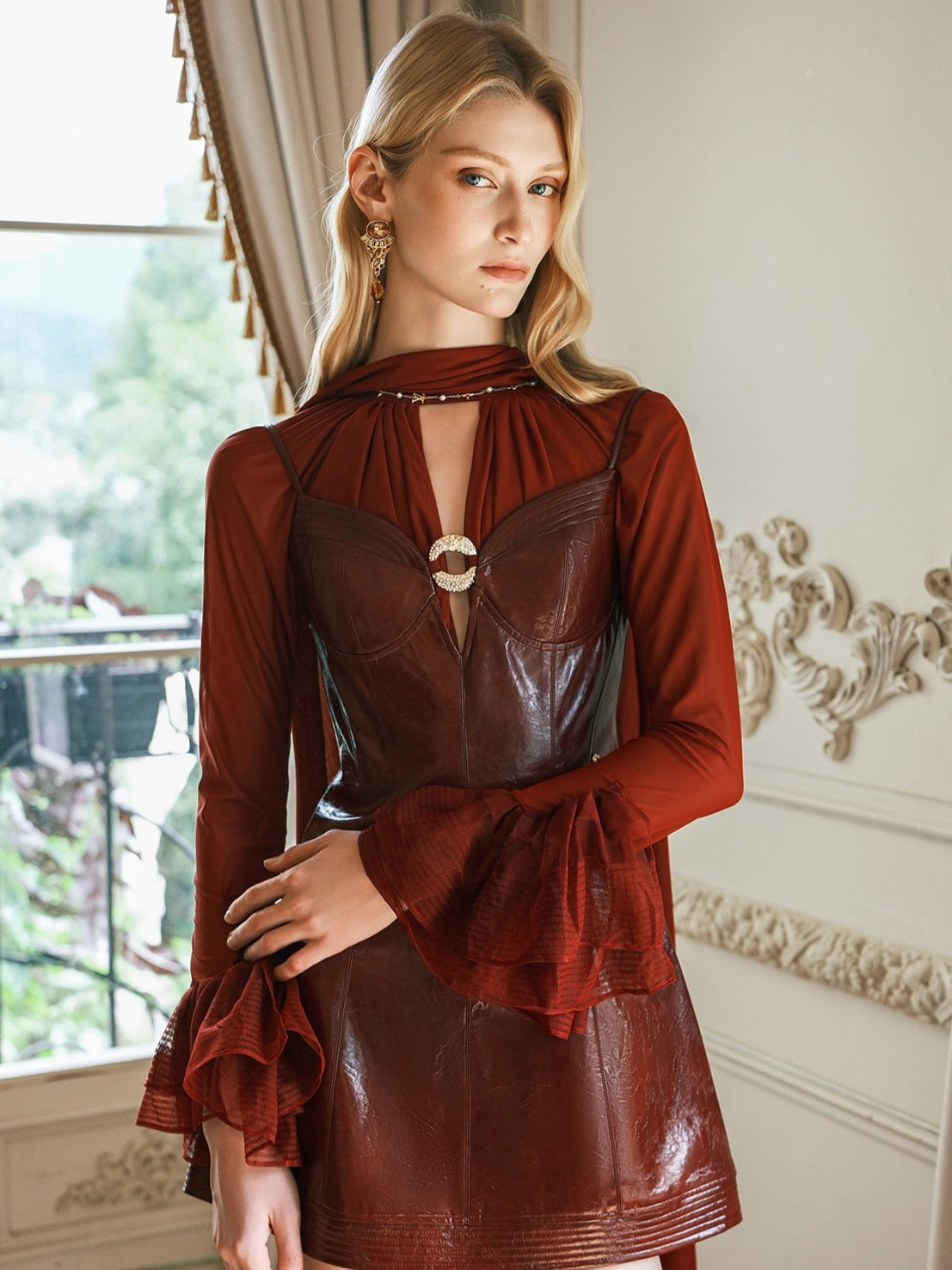 Leah Eco-Leather Custom A-Line Dress