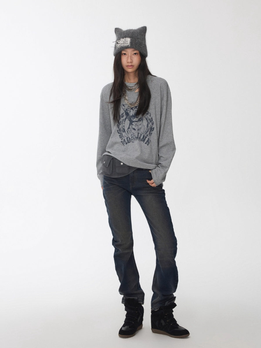 Knitted Cat-Ear Beanie with Hand-Stitched Label