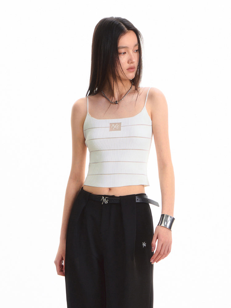 Ice Feel Striped Knit Vest