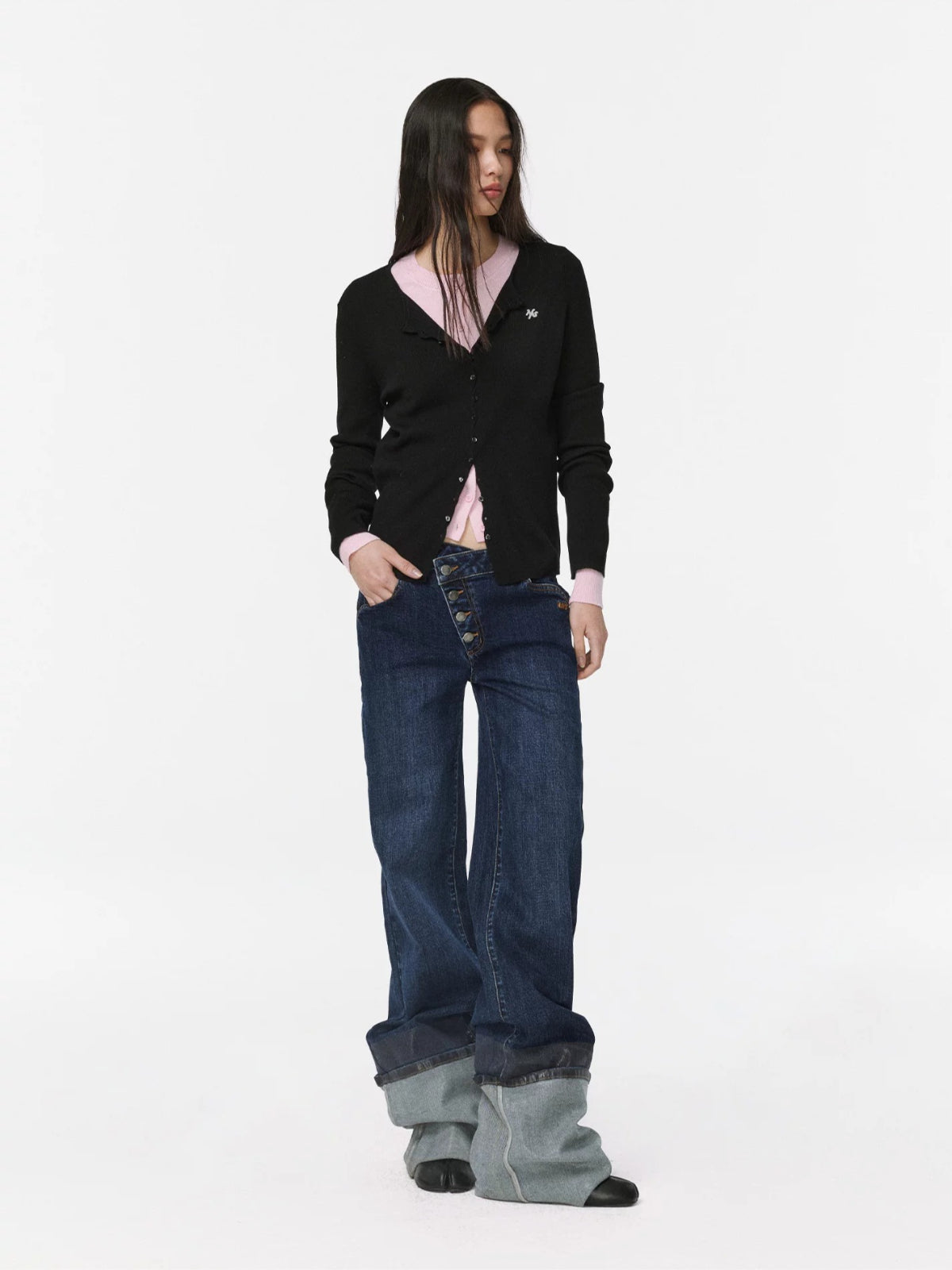 Wool Wave Knit Cardigan