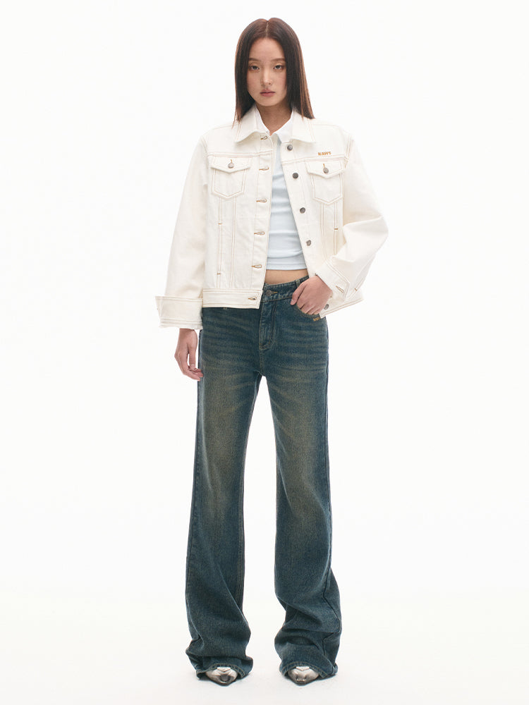 Relaxed-Fit Vintage Denim Jacket