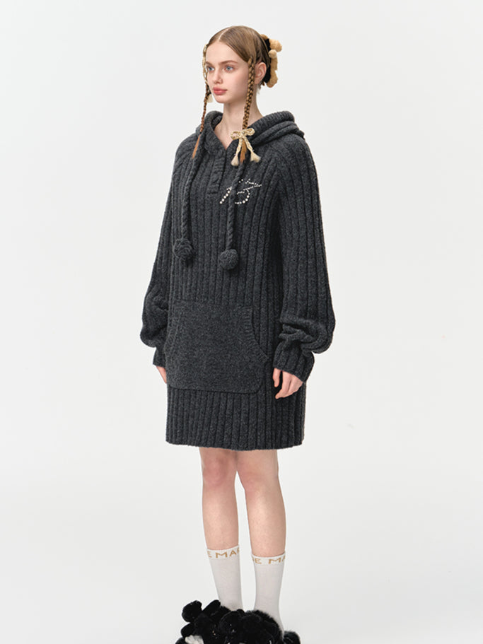 Apricot & Black Thick Stripe Sweater