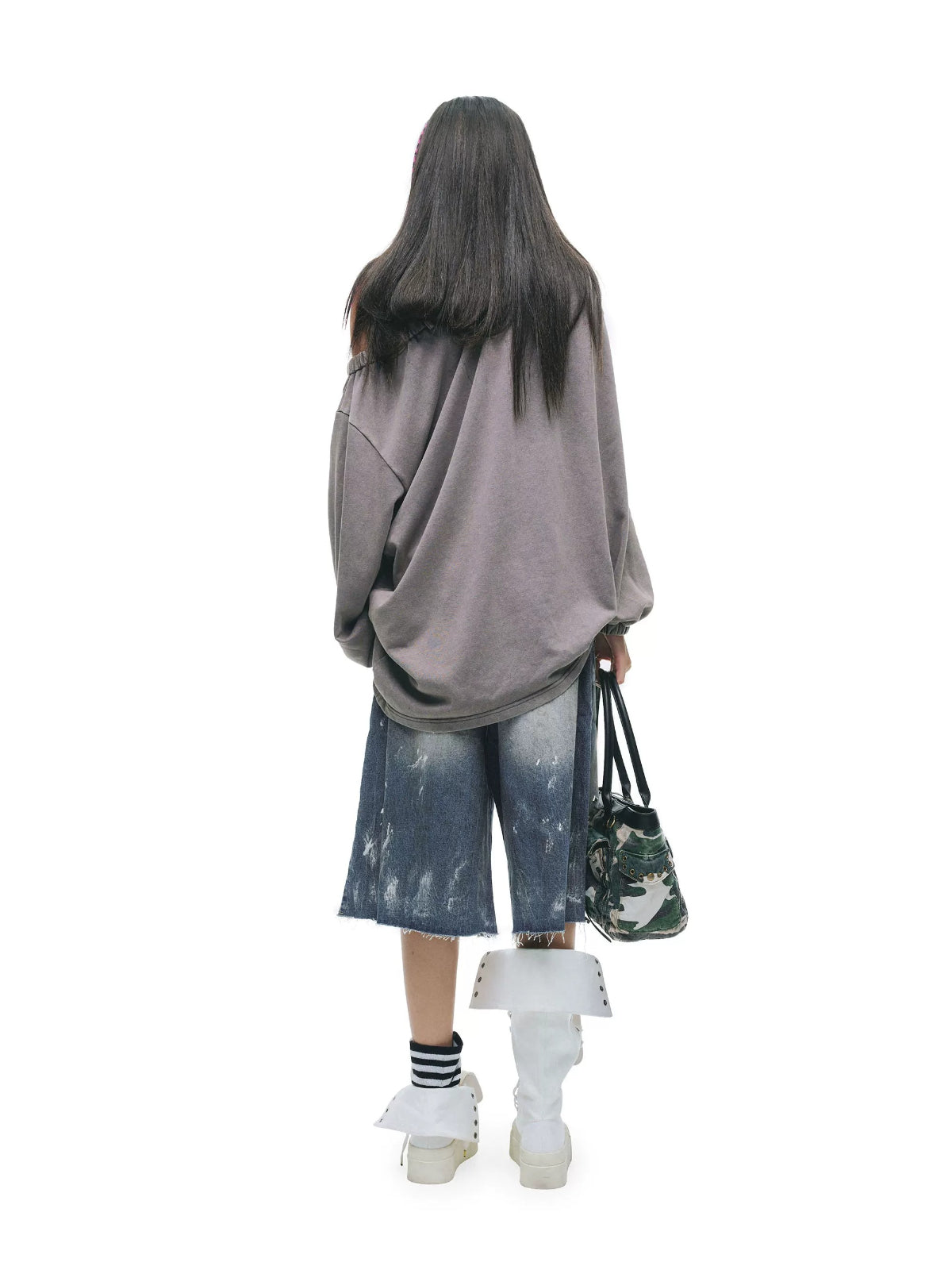 Punk Graffiti Off-Shoulder Tee