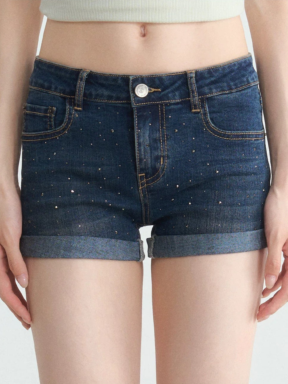 Rhinestone Denim Shorts
