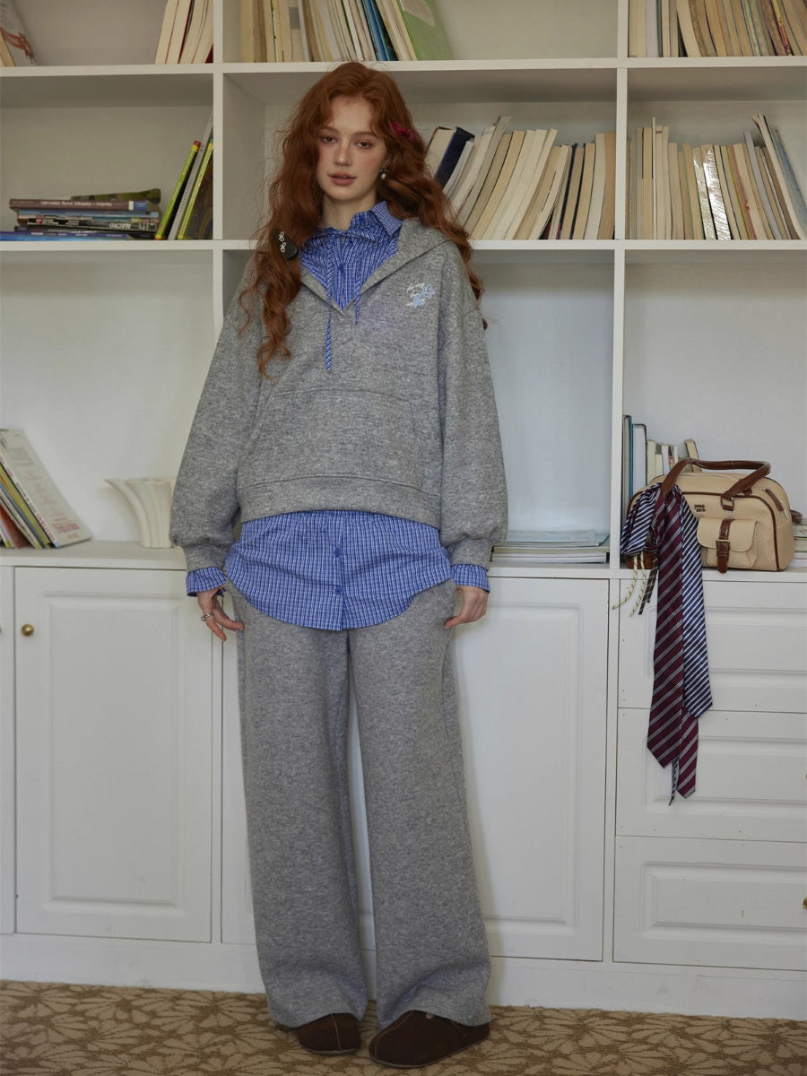 Plaid Layered Three-Piece Lounge Set