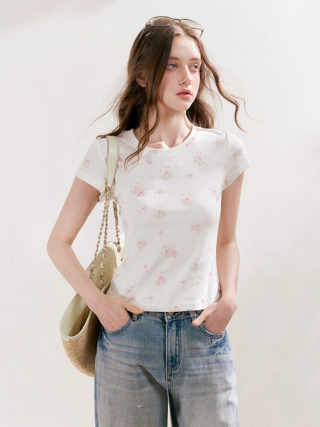 Blurred Rose Printed T-Shirt