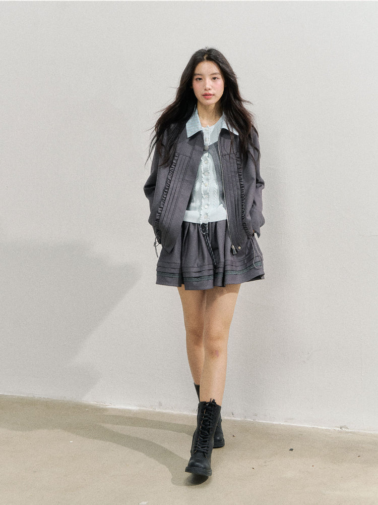 Romantic Order Wool Jackets & Skirt Set