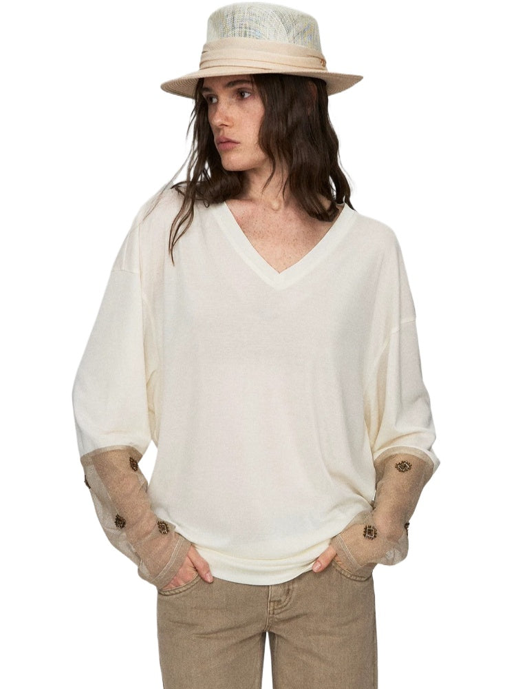 Lyocell Embroidered Relaxed Tee