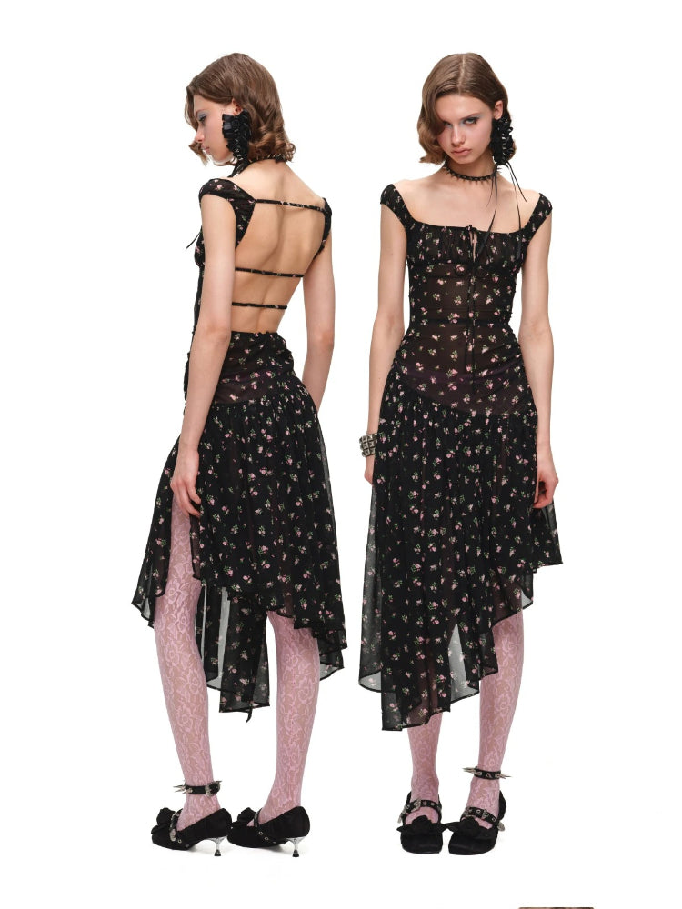 Open-Back Floral Dress