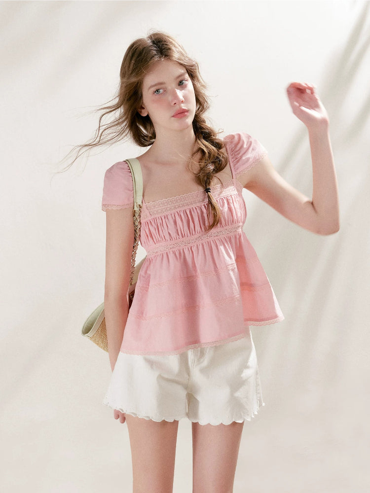 Lace Square Neck Top