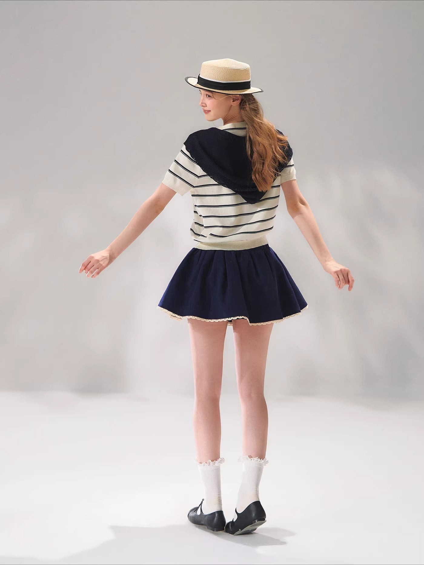 Striped Knit Sailor Top