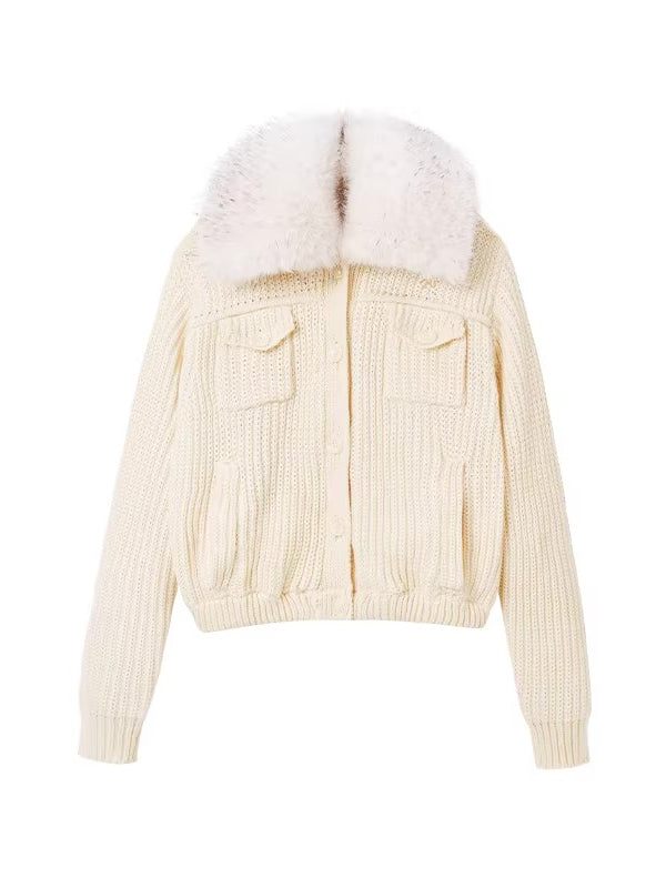 Colmar Fox Fur Oversized Cardigan