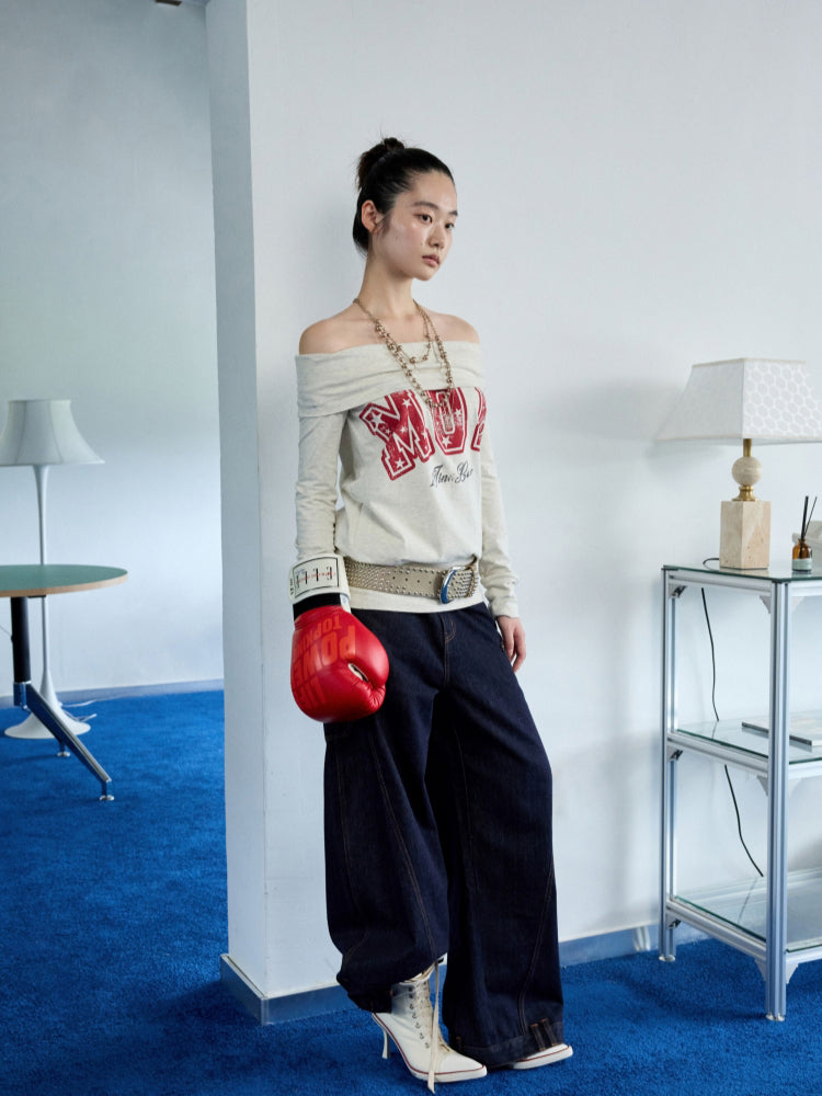 Off-Shoulder Printed Bodycon Dress